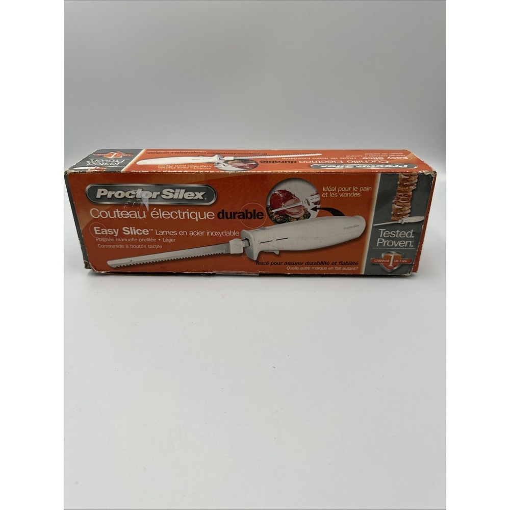 Proctor Silex 74311 Easy Slice Electric Knife - White Slices Meat-Breads in Box‎
